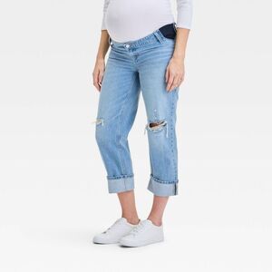 Open Box - Under Belly Cropped Vintage Low-Rise Straight Mate Medium Wash